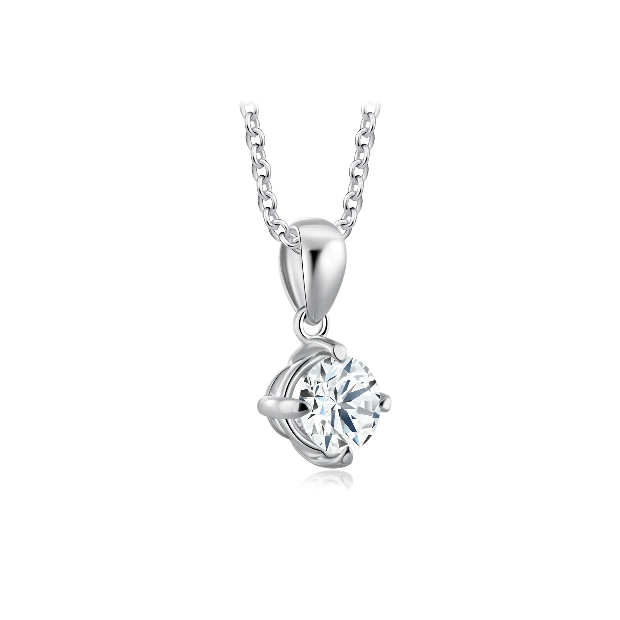 Quadrant Solitaire Diamond Pendant