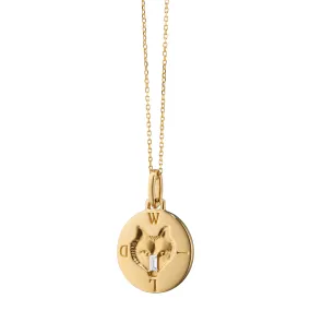 "Wild" Wolf 18K Gold Intaglio Charm
