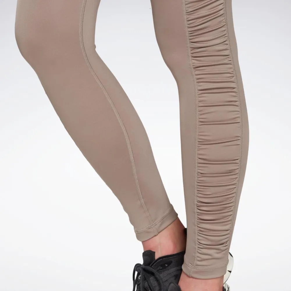 Reebok Apparel Women Bold High-Waisted Ruched Leggings BOUGRY