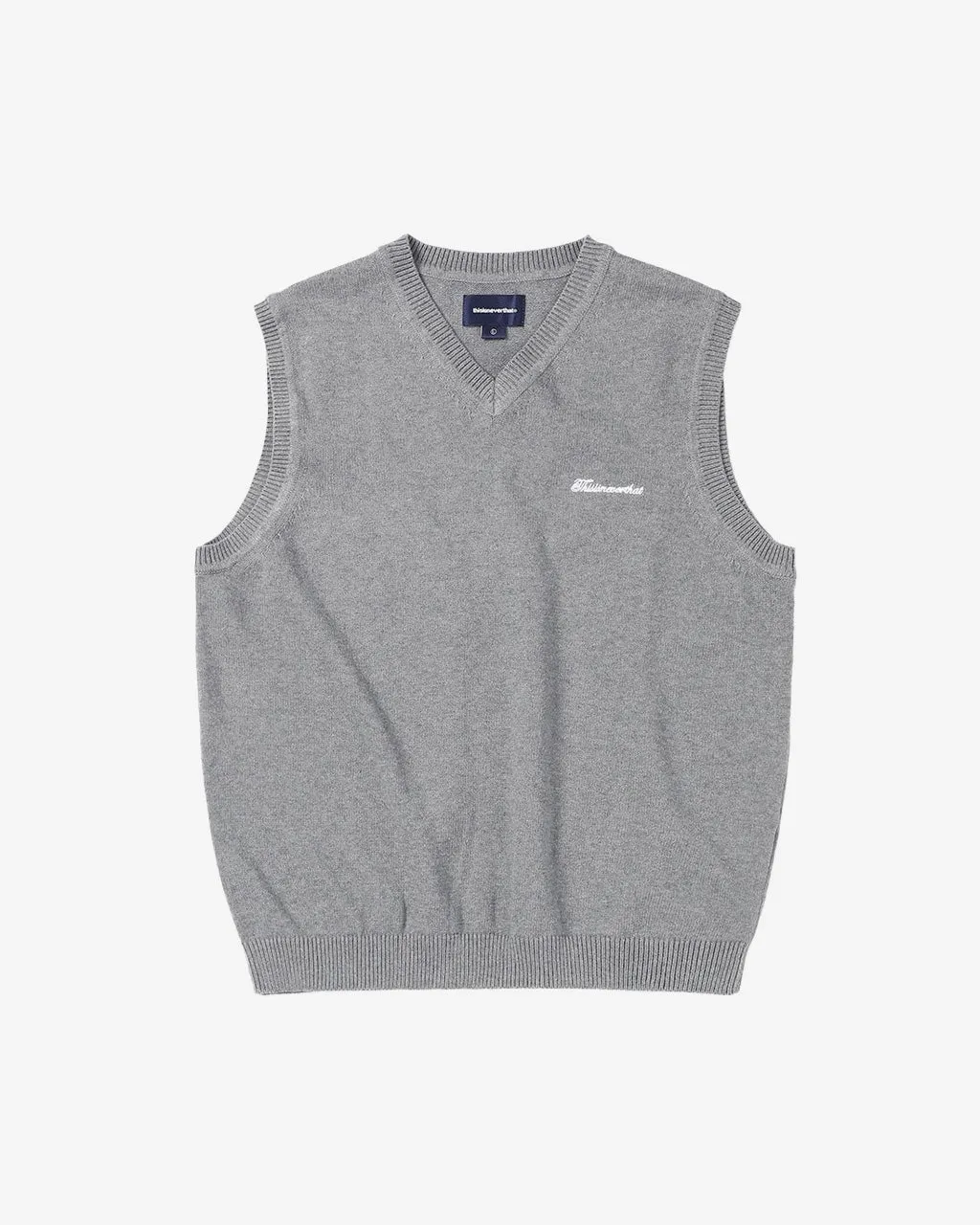 Script Logo Knit Vest Grey