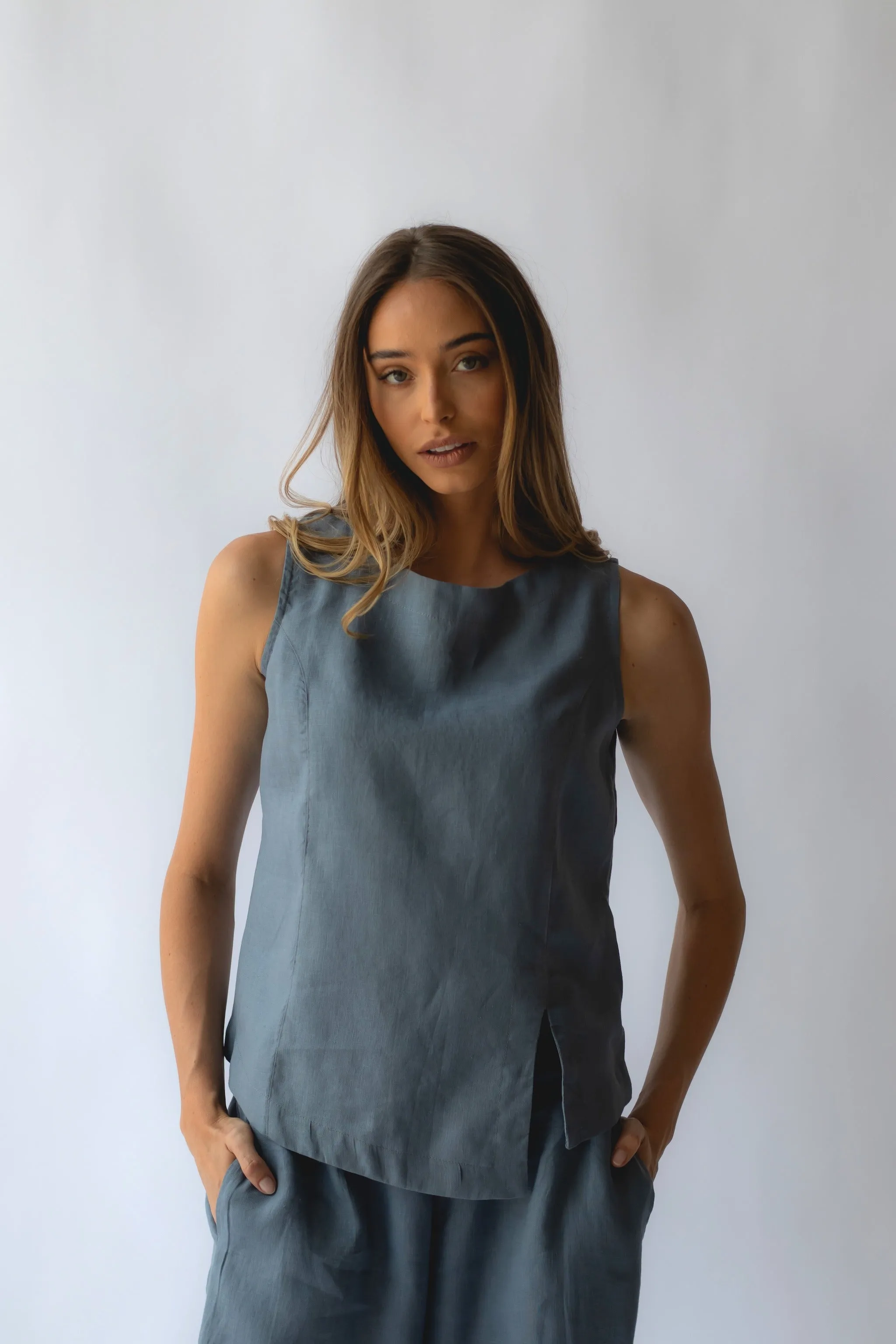 Shell Linen Top Steel