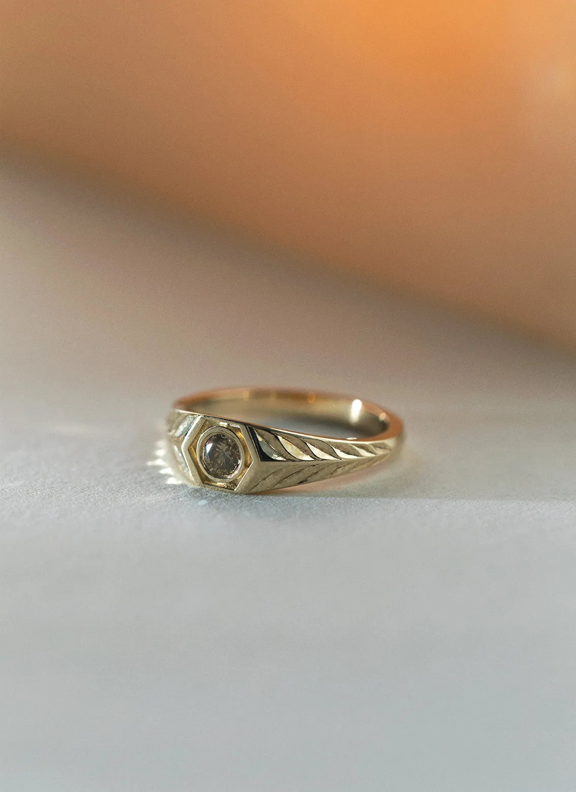 The gent miles brown diamond ring 14k gold