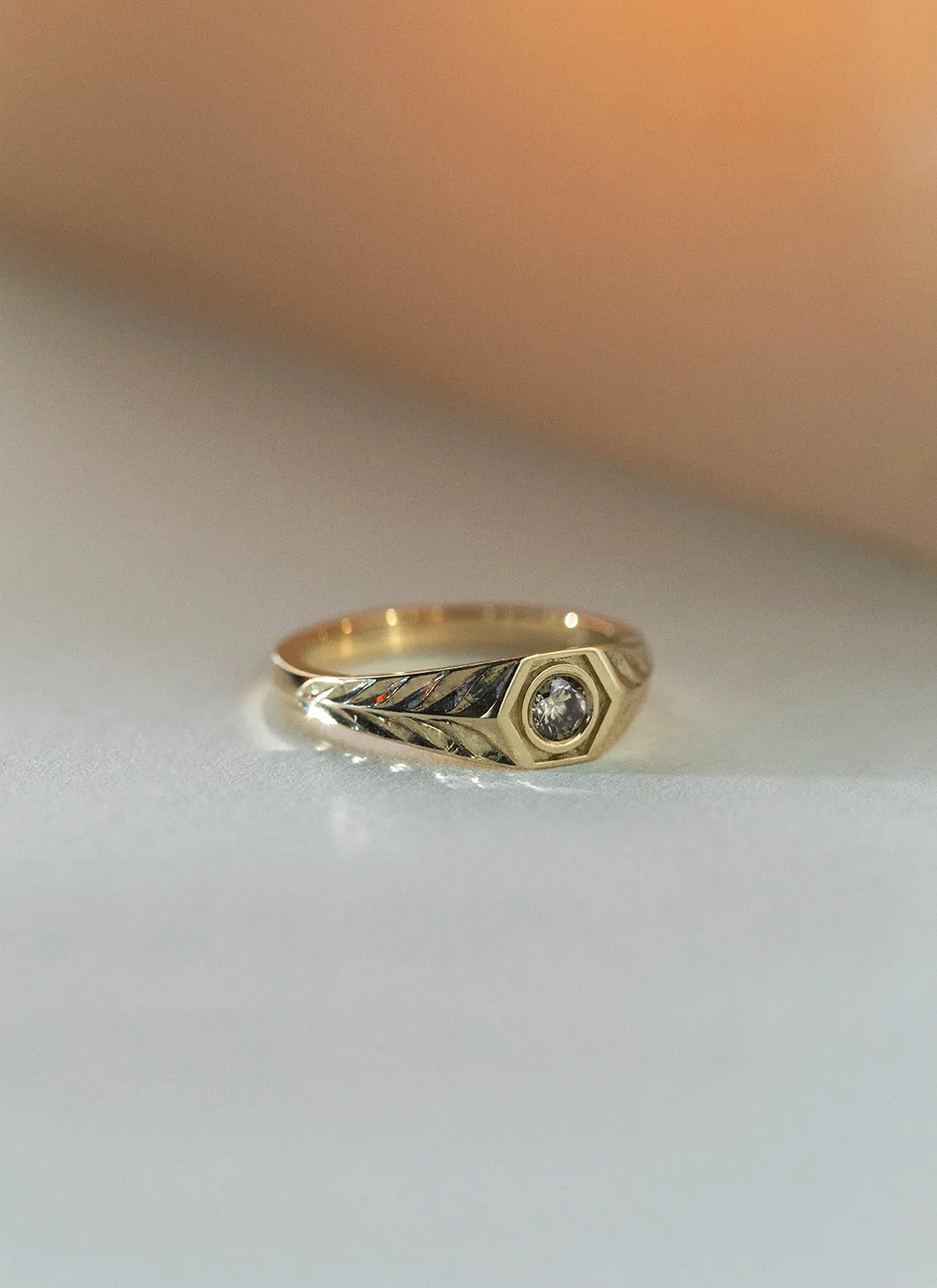 The gent miles brown diamond ring 14k gold