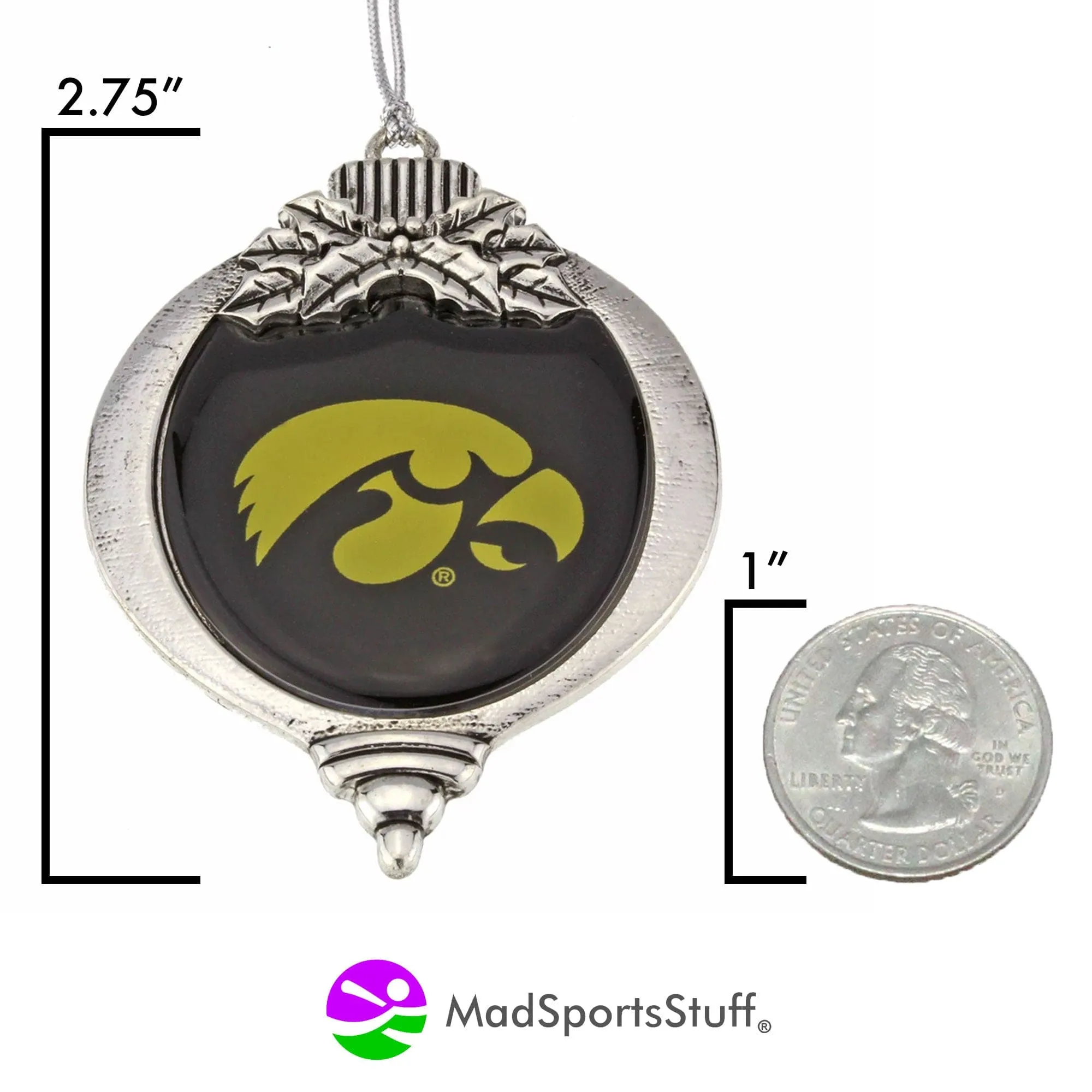 University of Iowa Hawkeyes Christmas Ornament Crystal